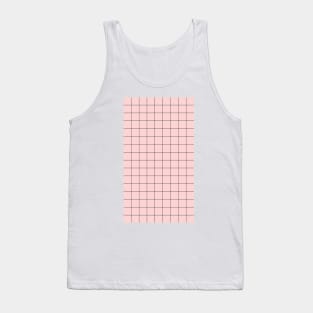 Pink and Black Square Tank Top